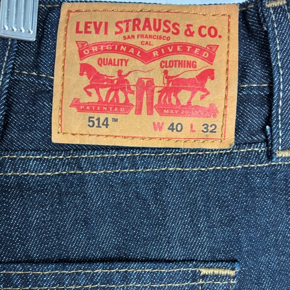 Levi's 514 Straight Jeans Mens 40x32 Dark Wash 100% Cotton NWT Regular Fit Denim - Picture 8 of 11